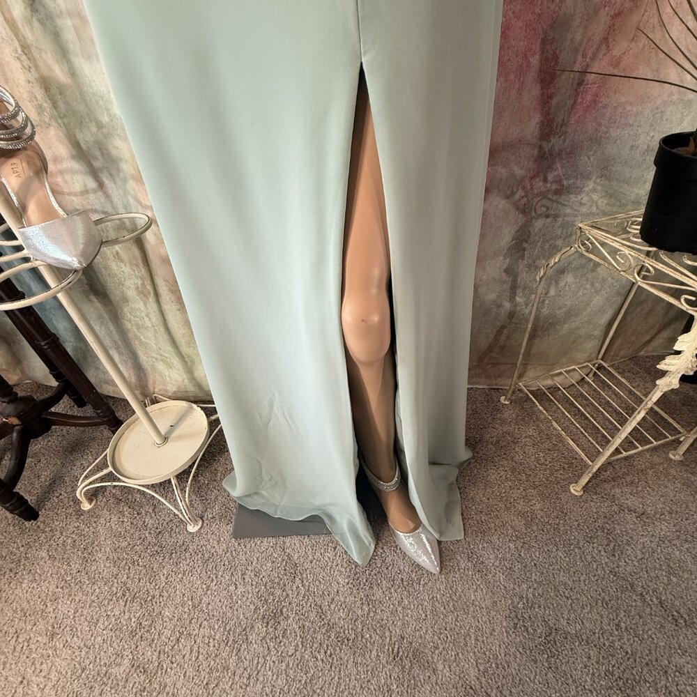 ๐Azazie Elegant Prom - Formal Chiffon Princess Halter Open Back Gown Long Slit - Picture 4 of 16
